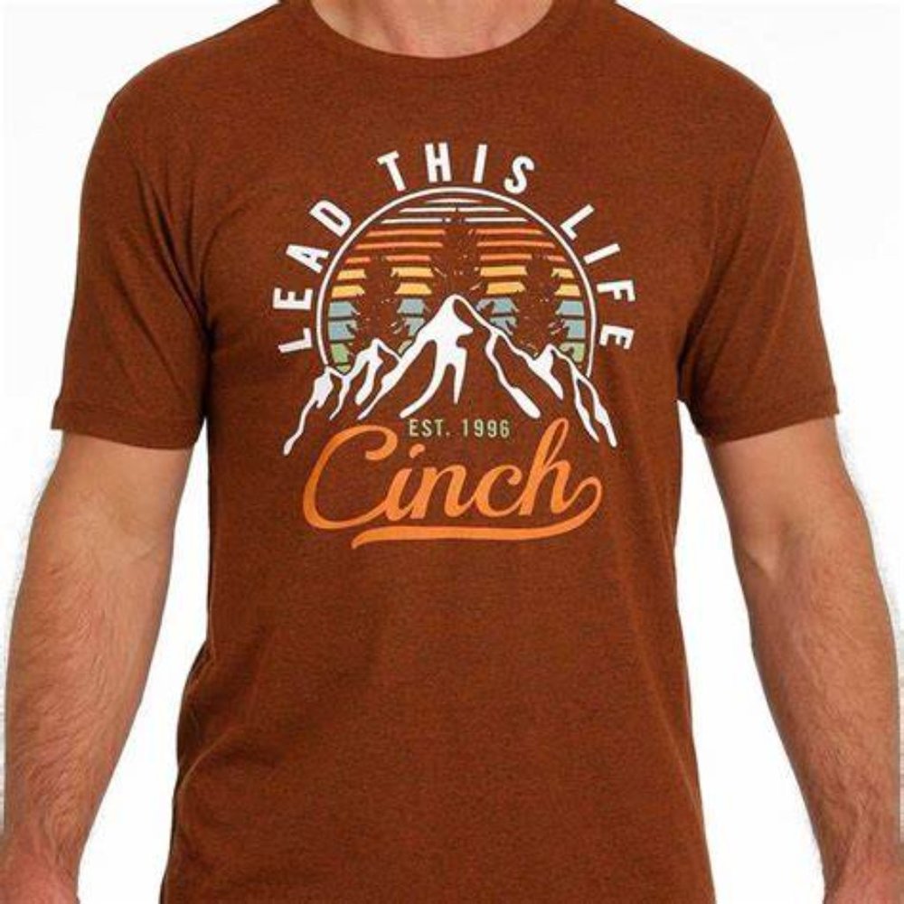 Cinch XL T-Shirt  "Lead This Life"  Rusty Brown